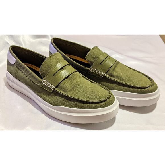 Cole Haan Grand 360 Men's Rally Canvas Penny Loafers C35229 Olive Size 10.5M - Picture 2 of 9